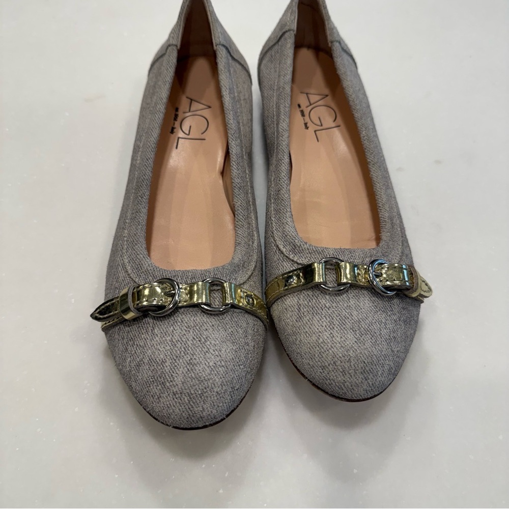 AGL Attilio Giusti Leombruni Monika Cap Toe Ballet Flats Shoes Sz US7 EU 37 - Picture 3 of 11